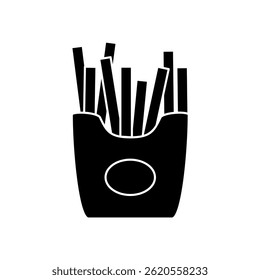 French fries icon, simple flat style, illustration, logo sign symbol pictogram template, for ui or ux isolated on white for mobile app, editable
