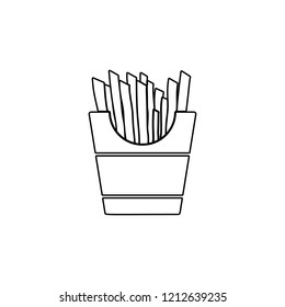 French fries icon. Simple outline vector of fast food set for UI and UX, website or mobile application