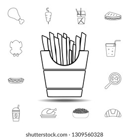 French fries icon. Simple thin line, outline vector element of Fast food icons set for UI and UX, website or mobile application