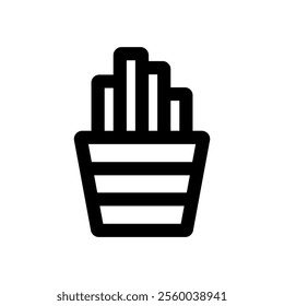 French fries icon, simple vector design