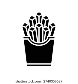 French Fries Icon with Solid Style