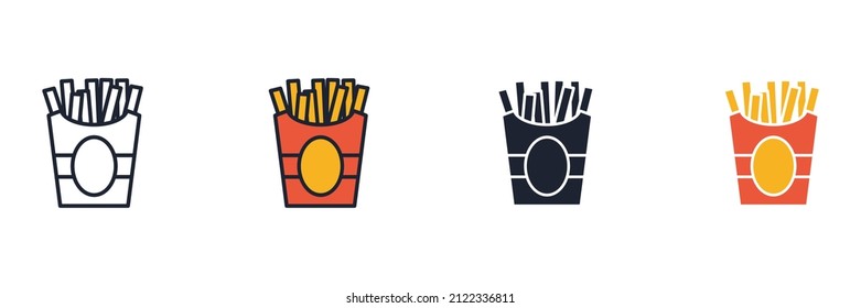 French Fries icon symbol template for graphic and web design collection logo vector illustration