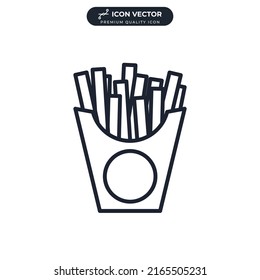 french fries icon symbol template for graphic and web design collection logo vector illustration