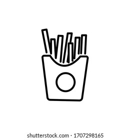 French fries icon. thin line