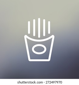 French fries icon thin line for web and mobile, modern minimalistic flat design. Vector white icon on gradient mesh background.