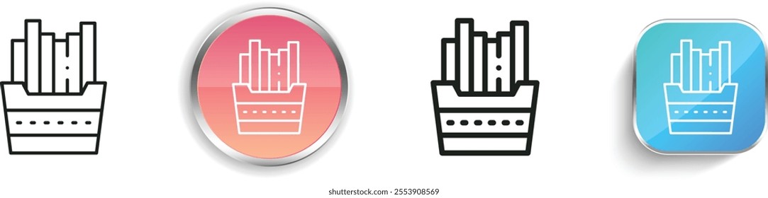 french fries icon. Thin Linear, Regular and Button Style Design Isolated On White Background