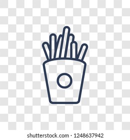 French fries icon. Trendy linear French fries logo concept on transparent background from United States of America collection