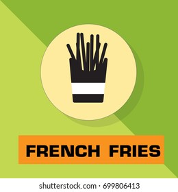 french fries icon vector