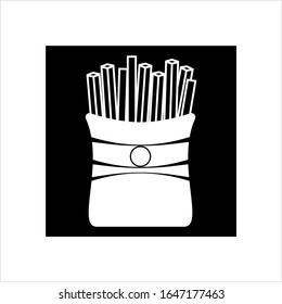 French Fries Icon Vector Art Illustration