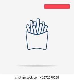 French fries icon. Vector concept illustration for design.