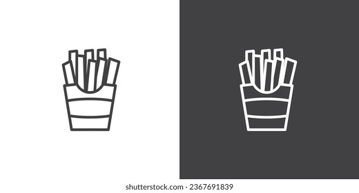 French fries icon. Vector icon concept for design.Fast Food French Fries Line Icon On White Background, Junk food icon, Linear style of fast food vector illustration.