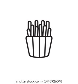 French fries icon vector design collection