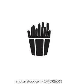 French fries icon vector design collection