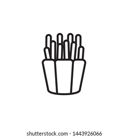 French fries icon vector design collection