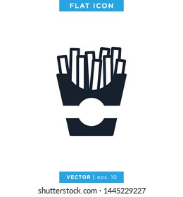 French Fries Icon Vector Design Template