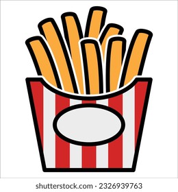 french fries icon vector design template