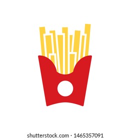 French Fries icon vector. Fast food french fries icon on white background. Simple design for web.