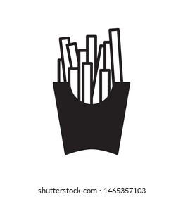 French Fries icon vector. Fast food french fries icon on white background. Simple design for web.