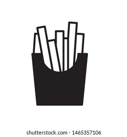 French Fries icon vector. Fast food french fries icon on white background. Simple design for web.