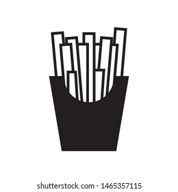 French Fries icon vector. Fast food french fries icon on white background. Simple design for web.