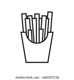 French Fries icon vector. Fast food french fries icon on white background. Simple design for web.