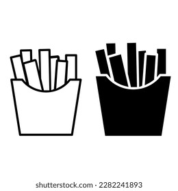 Vector de icono de patatas fritas. signo de ilustración de comida rápida. símbolo de comida callejera. logotipo de café.