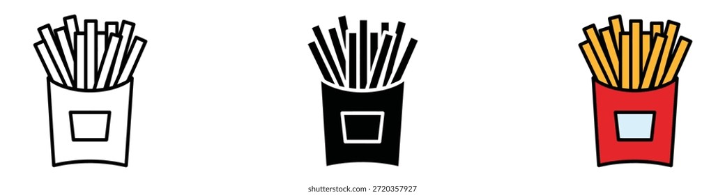 French fries icon vector. fast food and snack symbol. vector illustration.