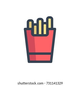 french fries icon vector. french fries filled outline style design
