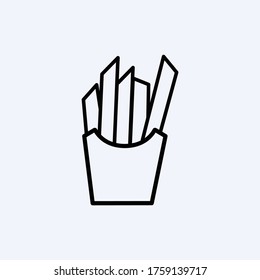 French fries icon vector flat trendy 