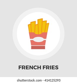French fries icon vector. Flat icon isolated on the white background. Editable EPS file. Vector illustration.