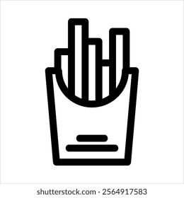 French Fries Icon Vector from Food and Drink Set