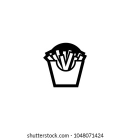 French fries icon. Vector fried potatoes illustration. Fast food