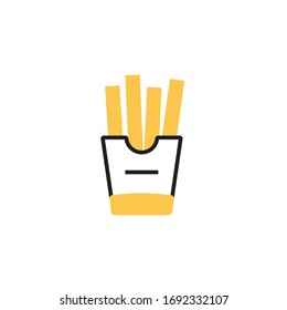 french fries icon vector illustration modern style design