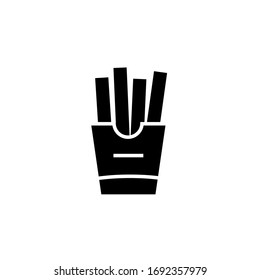 french fries icon vector illustration glyph style design