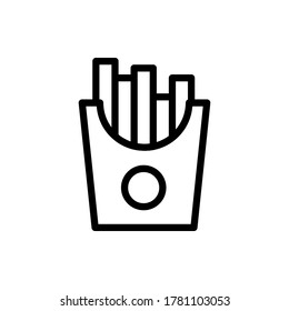 french fries icon vector illustration outline style. food icon set.