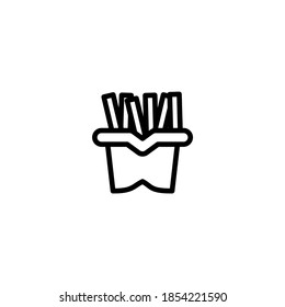 French fries icon vector illustration logo template for many purpose. Isolated on white background.