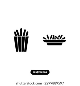 French fries icon vector illustration logo template for many purpose. Isolated on white background.