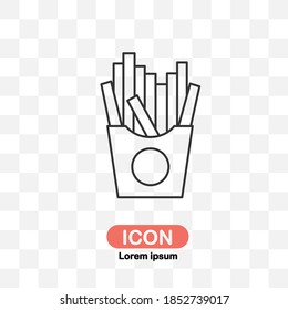 French fries icon vector isolated on transparent background.