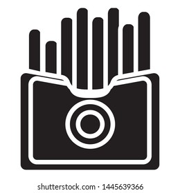 french fries icon vector line
