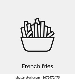 french fries icon vector. Linear style sign for mobile concept and web design. french fries symbol illustration. Pixel vector graphics - Vector.