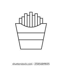 French Fries Icon. Vector Linear Illustration of French Fries. French Fries Symbol. French Fries Vector Icon in line style design.