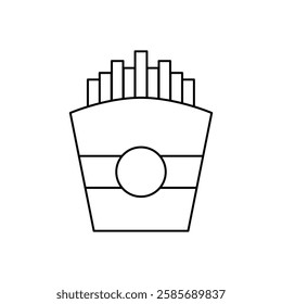 French Fries Icon. Vector Linear Illustration of French Fries. French Fries Symbol. French Fries Vector Icon in line style design.