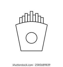 French Fries Icon. Vector Linear Illustration of French Fries. French Fries Symbol. French Fries Vector Icon in line style design.