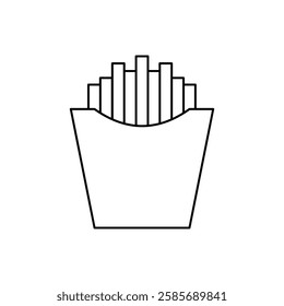 French Fries Icon. Vector Linear Illustration of French Fries. French Fries Symbol. French Fries Vector Icon in line style design.