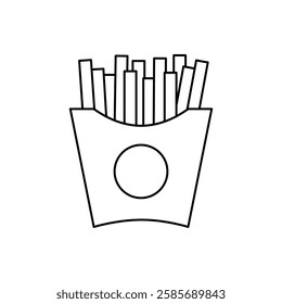 French Fries Icon. Vector Linear Illustration of French Fries. French Fries Symbol. French Fries Vector Icon in line style design.