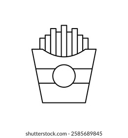 French Fries Icon. Vector Linear Illustration of French Fries. French Fries Symbol. French Fries Vector Icon in line style design.