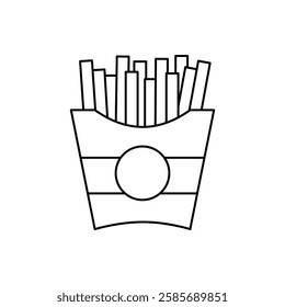 French Fries Icon. Vector Linear Illustration of French Fries. French Fries Symbol. French Fries Vector Icon in line style design.