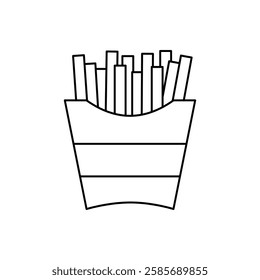 French Fries Icon. Vector Linear Illustration of French Fries. French Fries Symbol. French Fries Vector Icon in line style design.