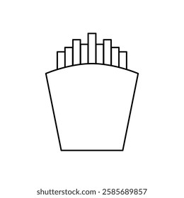 French Fries Icon. Vector Linear Illustration of French Fries. French Fries Symbol. French Fries Vector Icon in line style design.