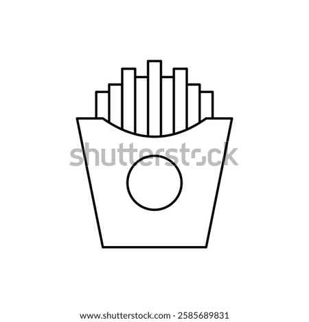 French Fries Icon. Vector Linear Illustration of French Fries. French Fries Symbol. French Fries Vector Icon in line style design.